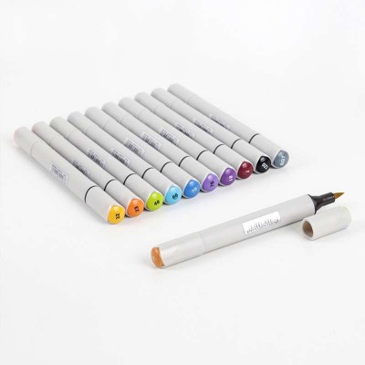 Hot Selling 40 Colors Alcohol-based Marker Pens, Brush And Chisel Headed Coloring Marker Pen Sets